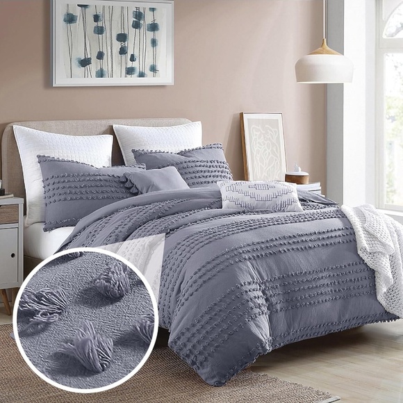 Swift Home Magnificent Marilla Dot 5 Piece Comforter Set, Full/Queen - Faded Den - Picture 1 of 5